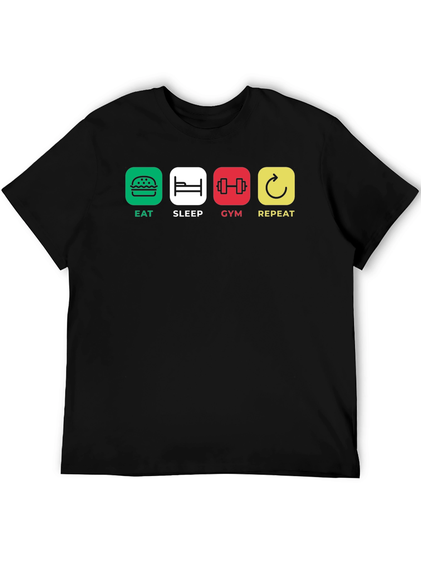 Eat Sleep Gym Repeat Graphic T-Shirt
