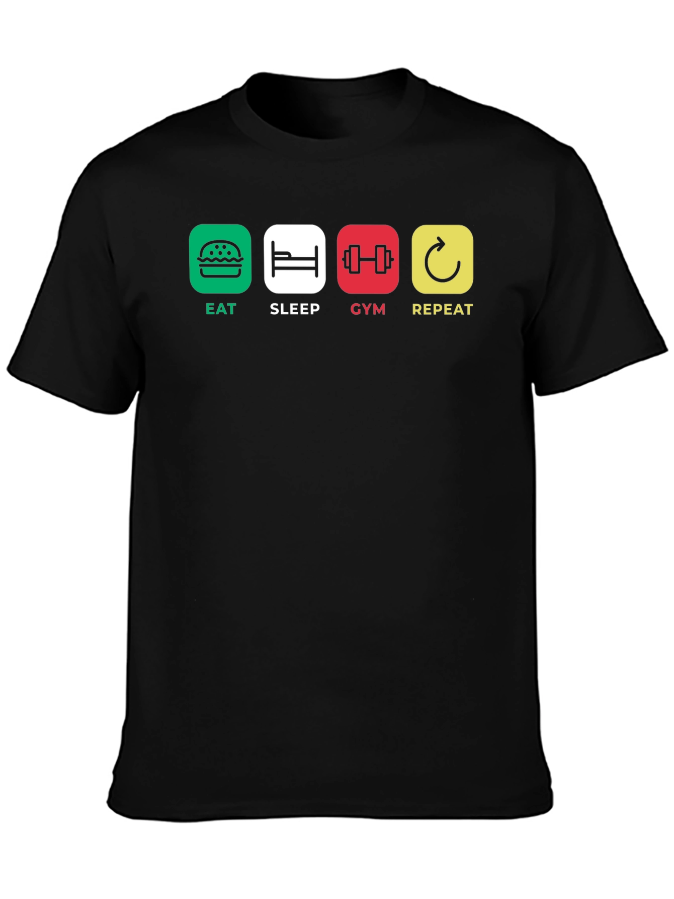 Eat Sleep Gym Repeat Graphic T-Shirt