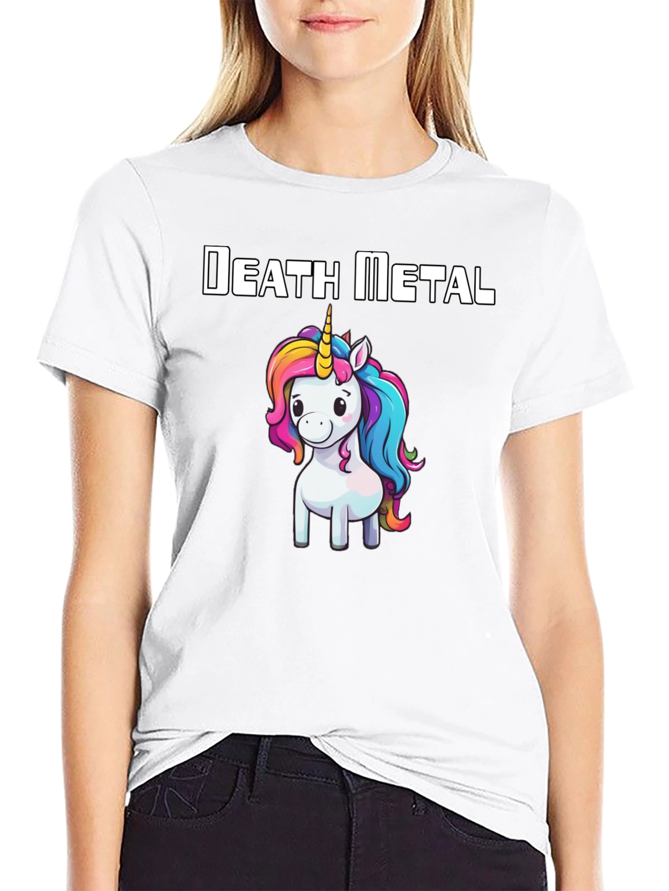 Death Metal Unicorn Graphic T-Shirt