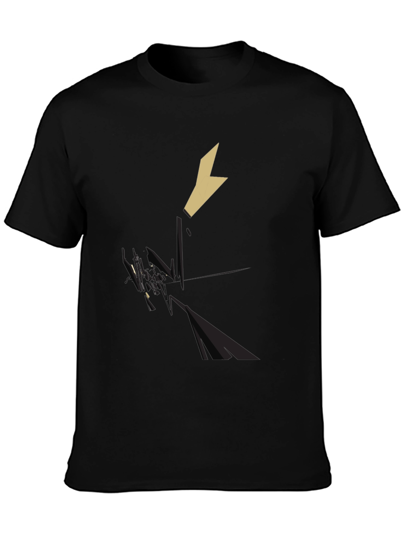 Geometric Knight Graphic Tee - Black