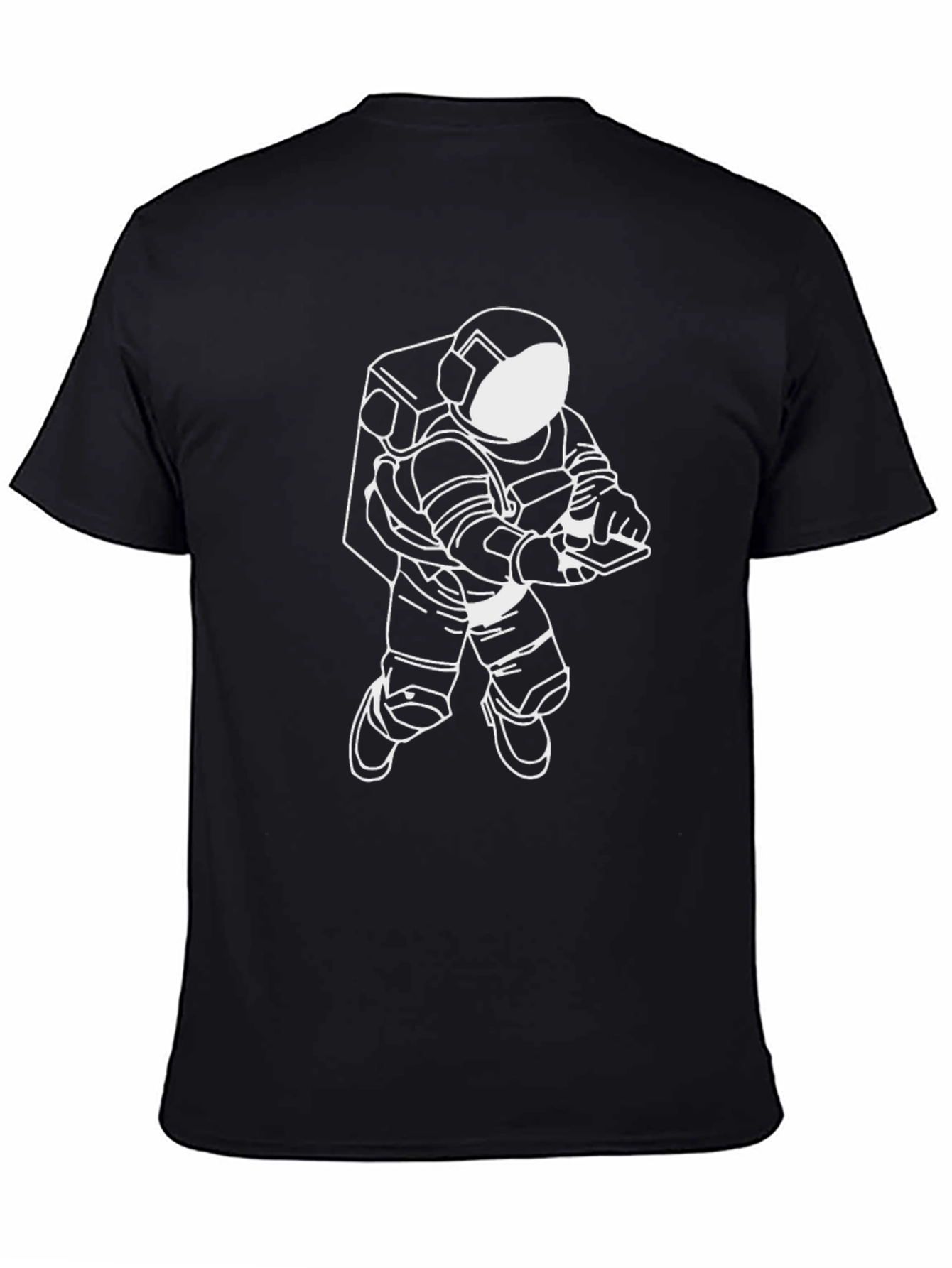 Astronaut Graphic T-Shirt - Black Crew Neck Tee