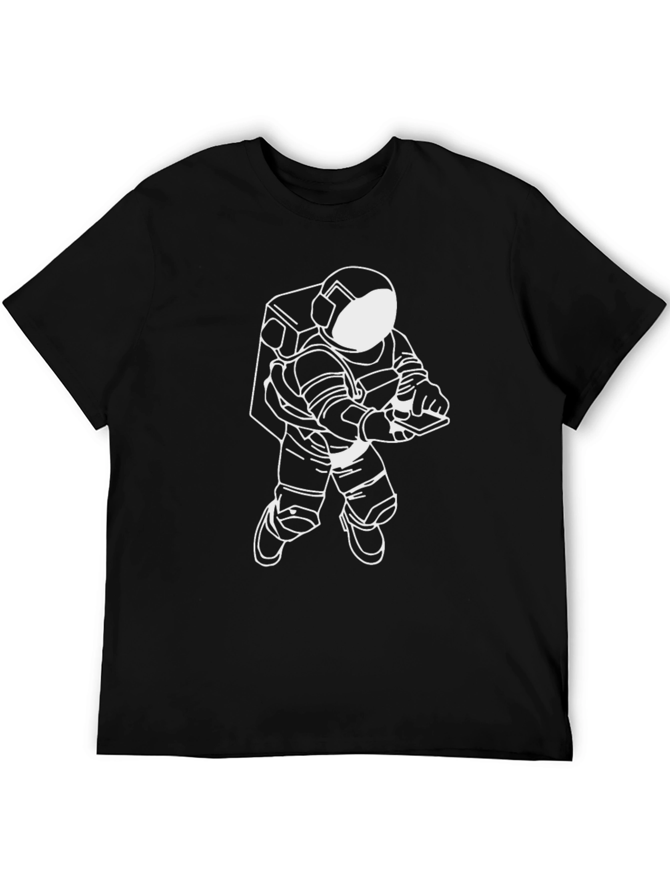 Astronaut Graphic T-Shirt - Black Crew Neck Tee