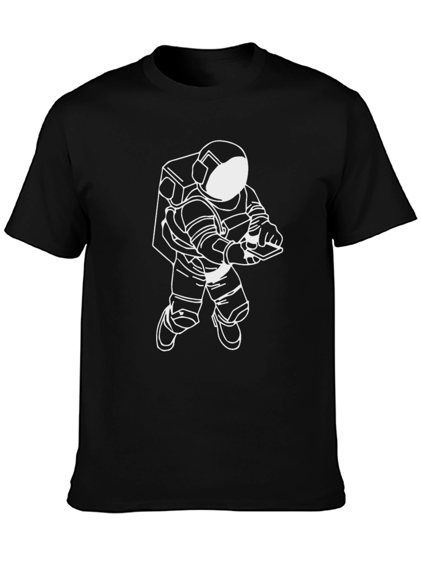 Astronaut Graphic T-Shirt - Black Crew Neck Tee