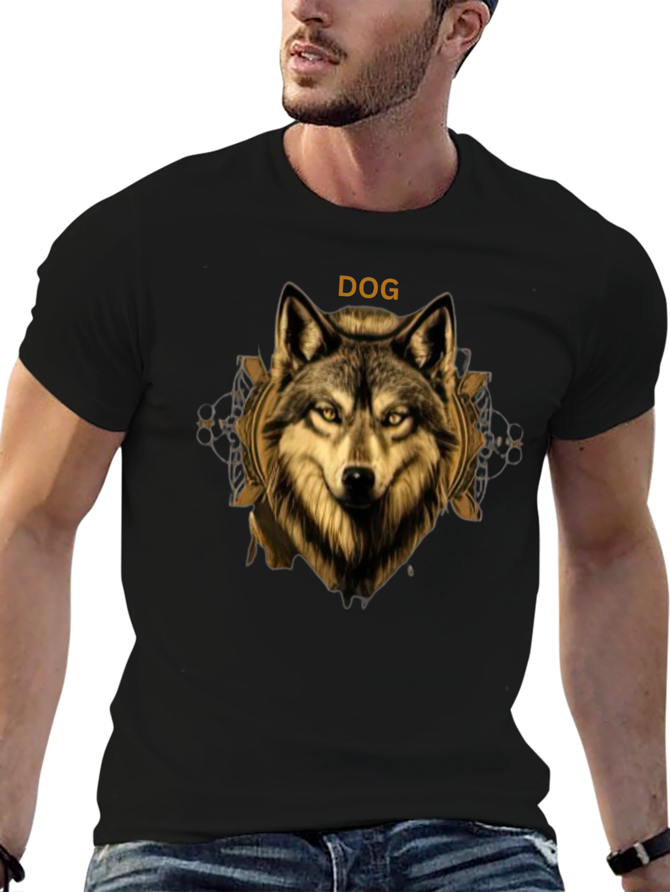 Dog Graphic Print T-Shirt - Stylish Mens Tee