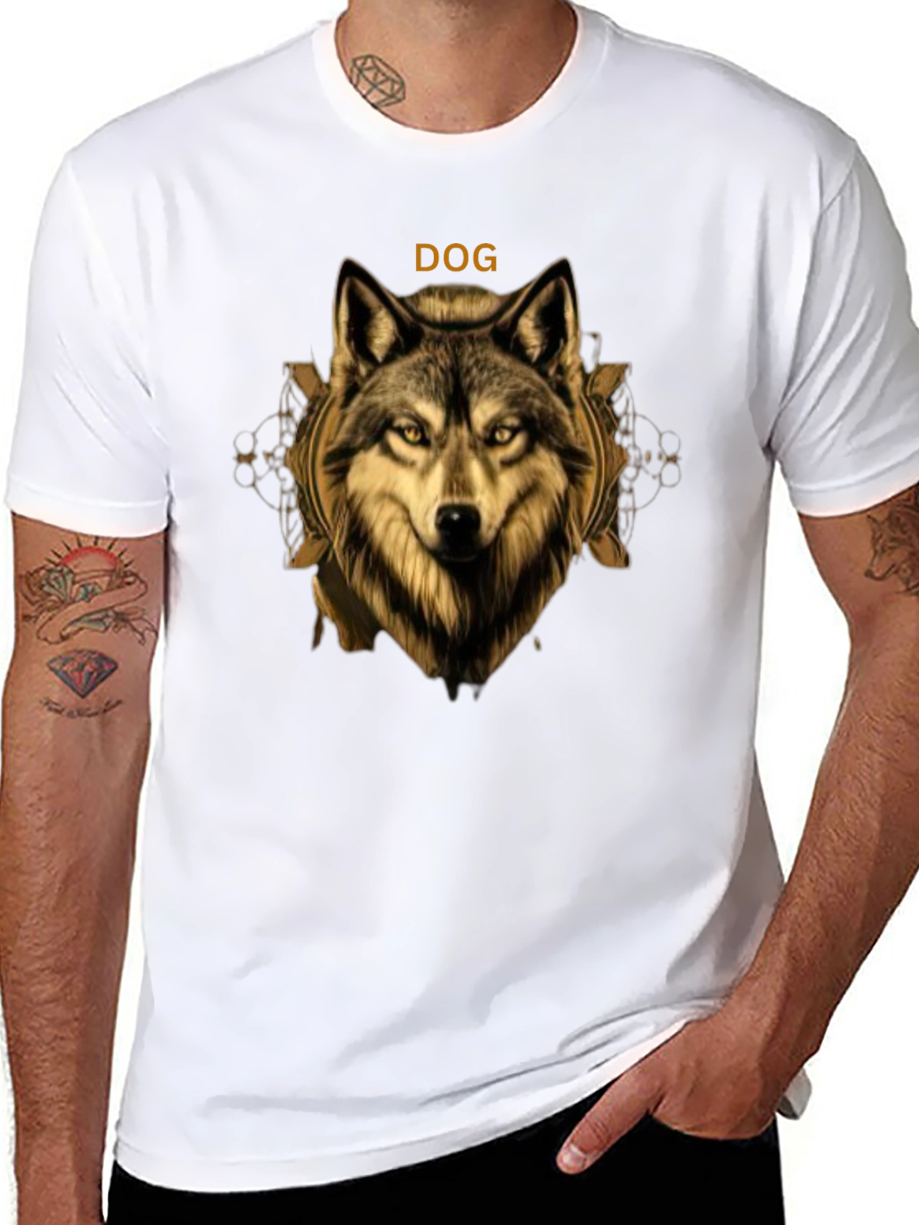 Dog Graphic Print T-Shirt - Stylish Mens Tee