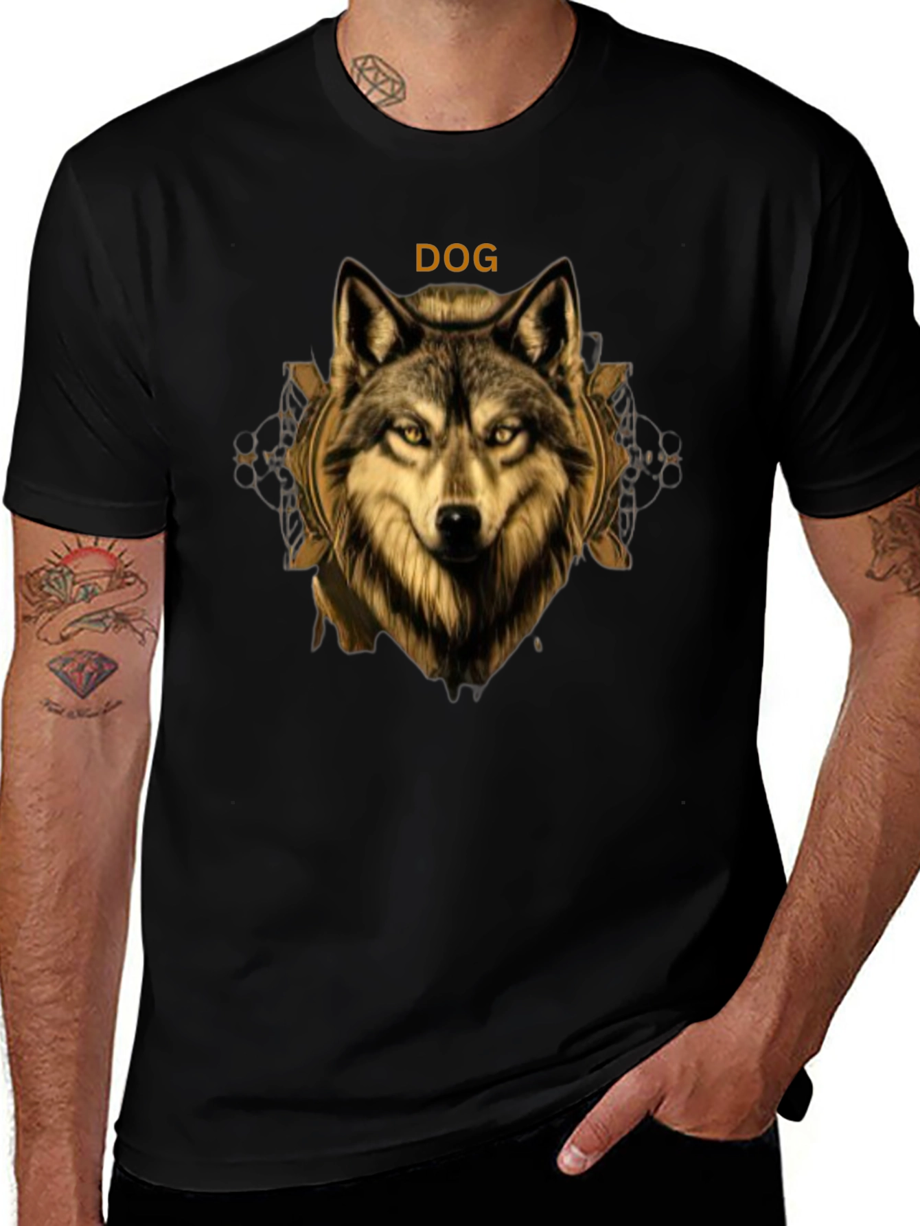 Dog Graphic Print T-Shirt - Stylish Mens Tee