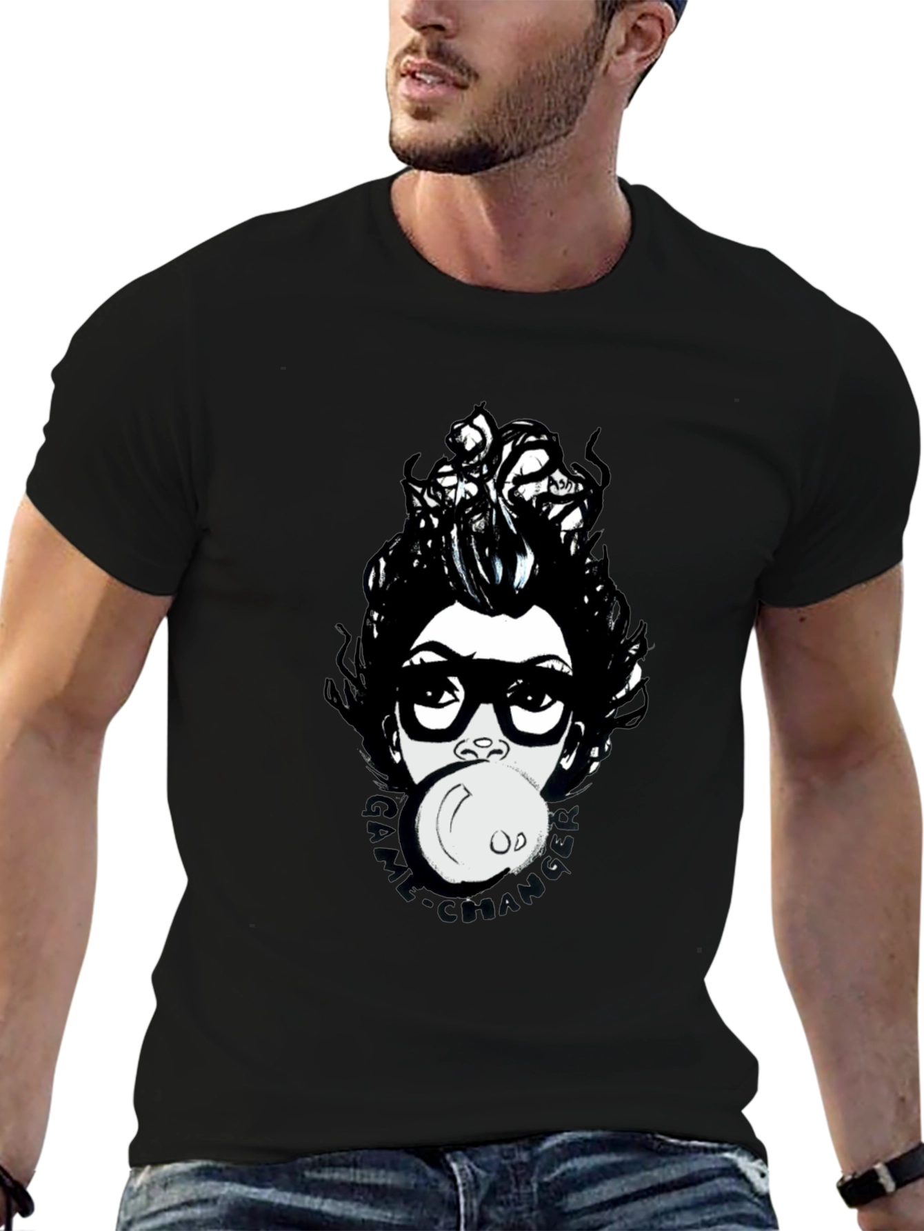 Funky Graphic Print T-Shirt - Bubble Gum Girl