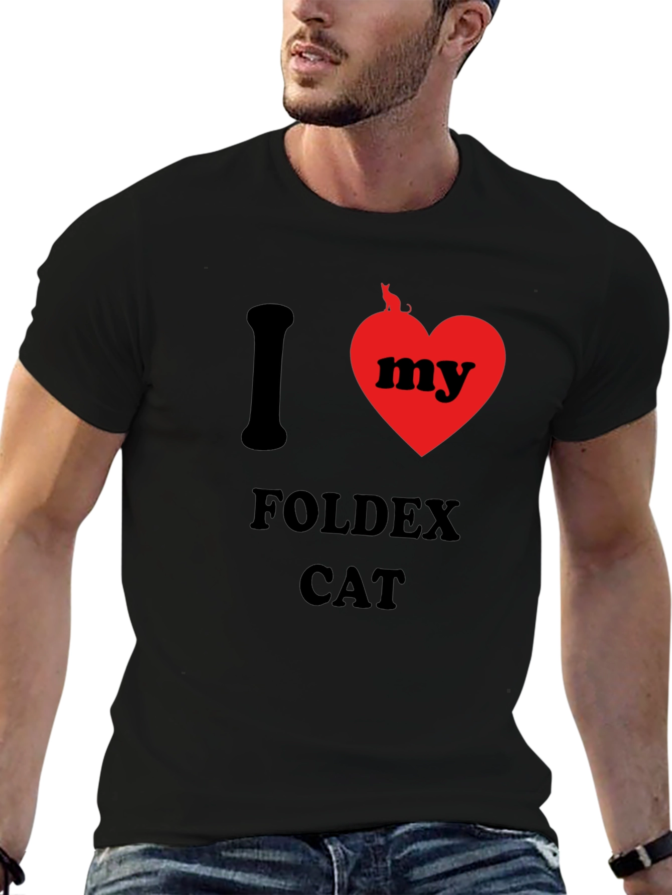 I Love Foldex Cat T-Shirt - Unique Design