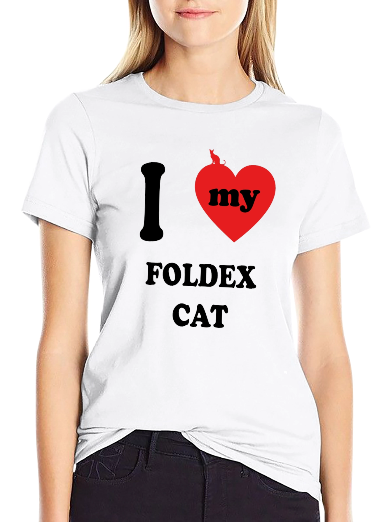 I Love Foldex Cat T-Shirt - Unique Design