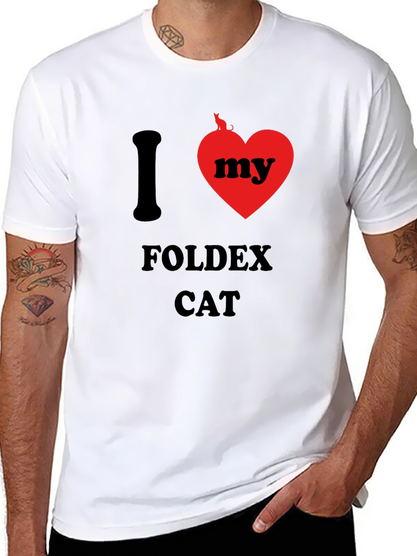 I Love Foldex Cat T-Shirt - Unique Design