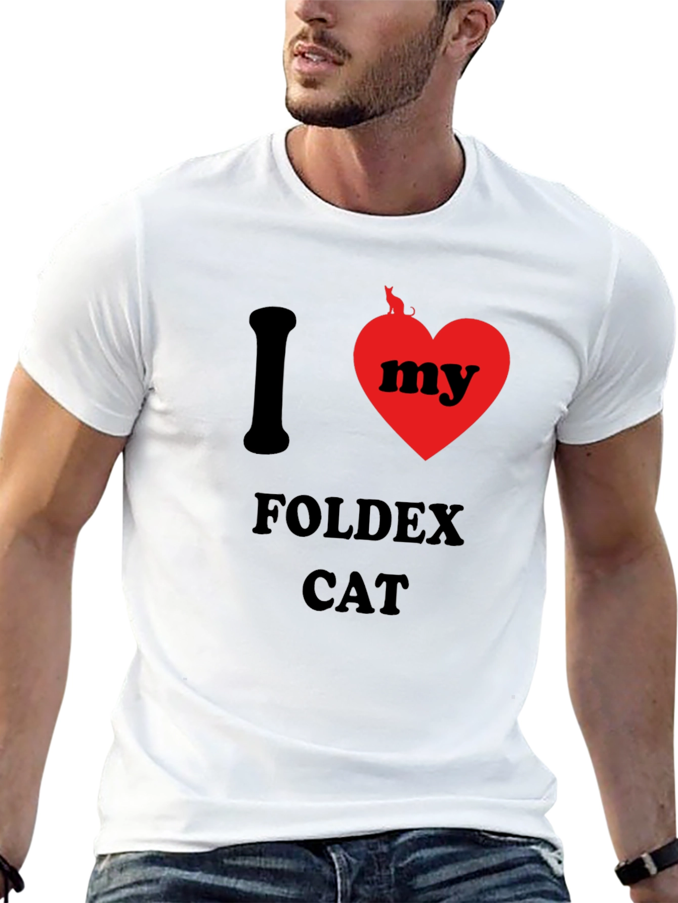 I Love Foldex Cat T-Shirt - Unique Design