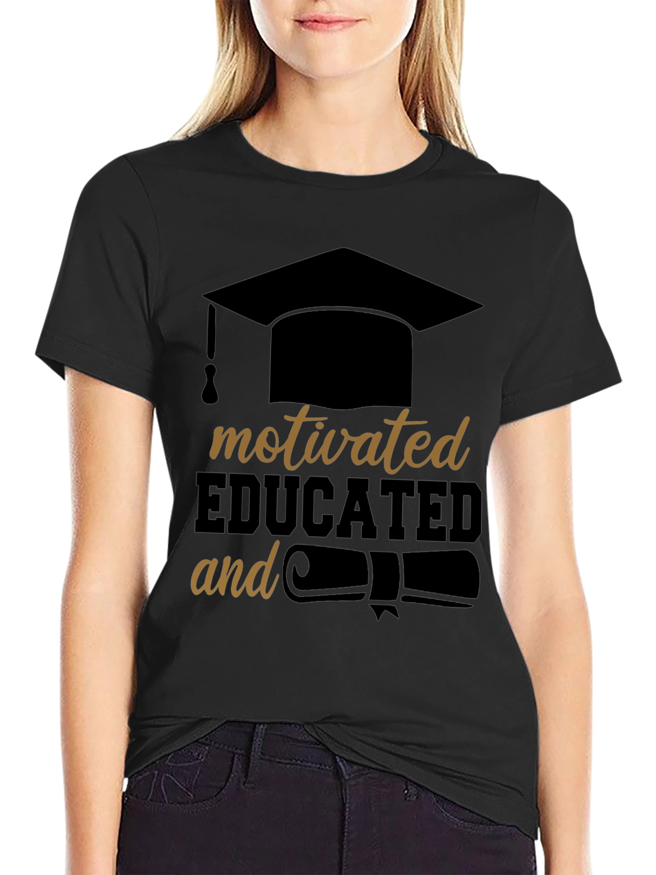 Motivated & Educated Black T-Shirt
