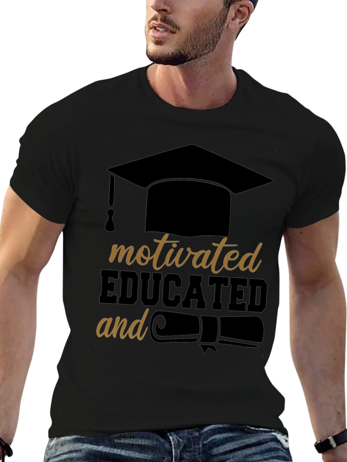 Motivated & Educated Black T-Shirt