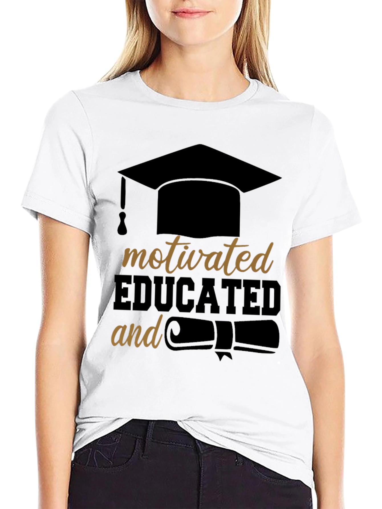 Motivated & Educated Black T-Shirt