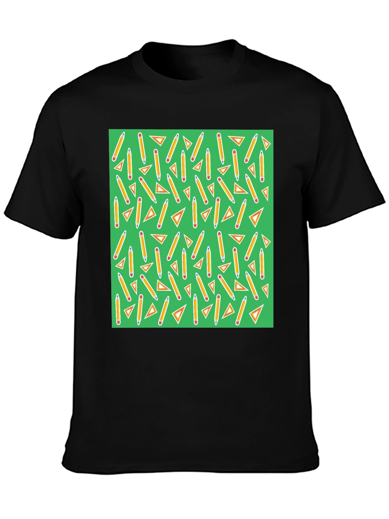 Math Pencils & Triangles Pattern T-Shirt