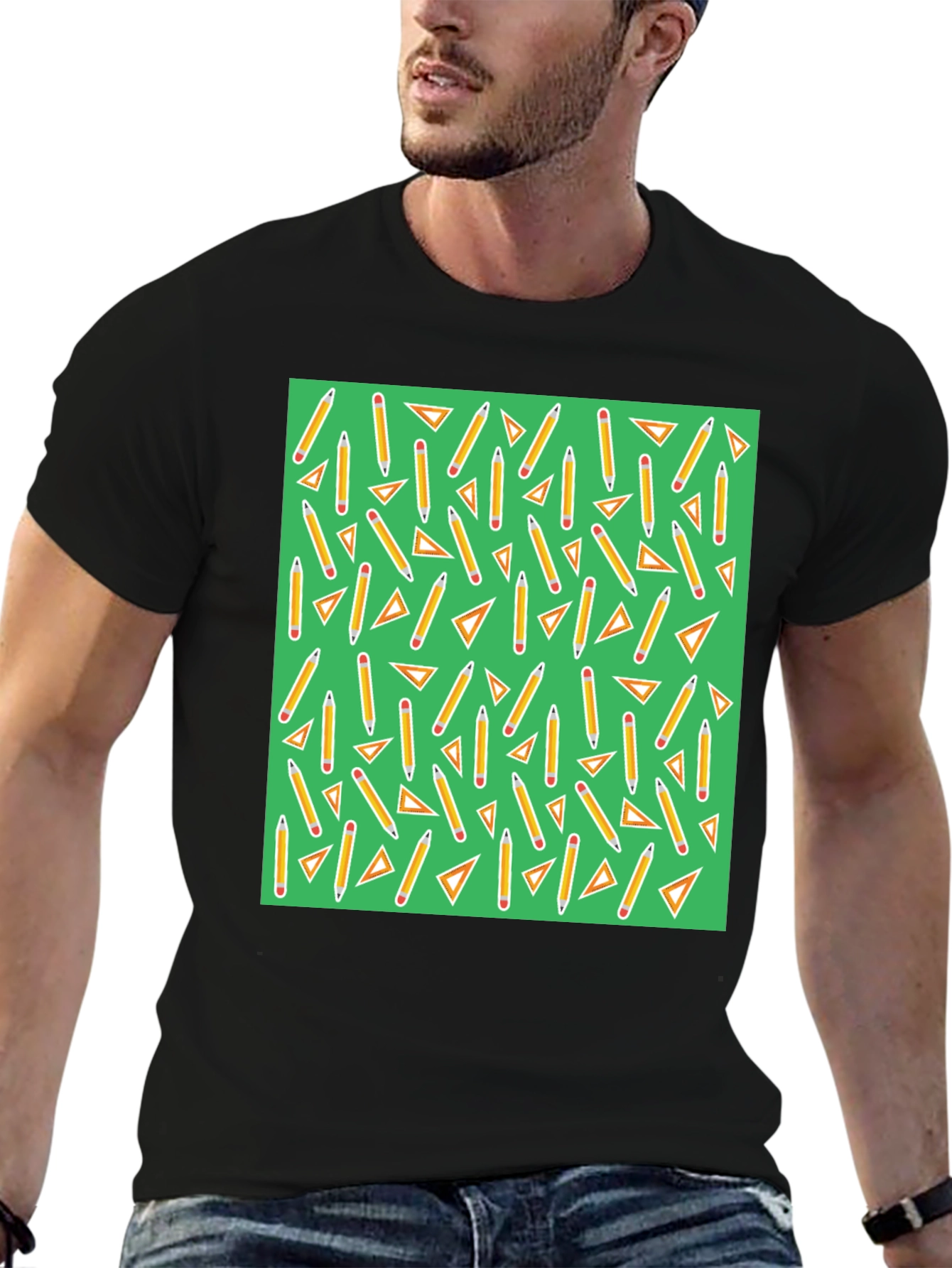 Math Pencils & Triangles Pattern T-Shirt