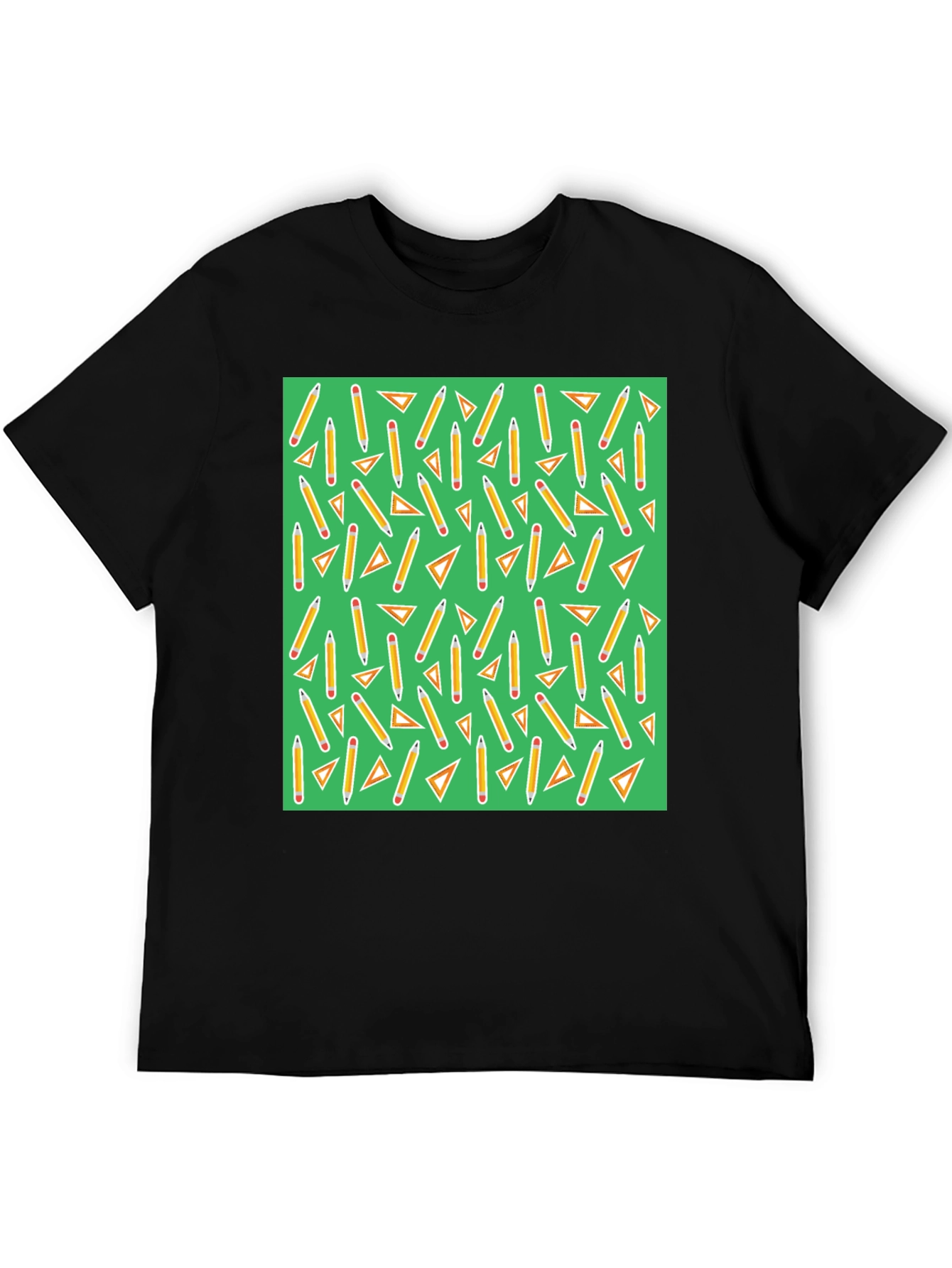 Math Pencils & Triangles Pattern T-Shirt