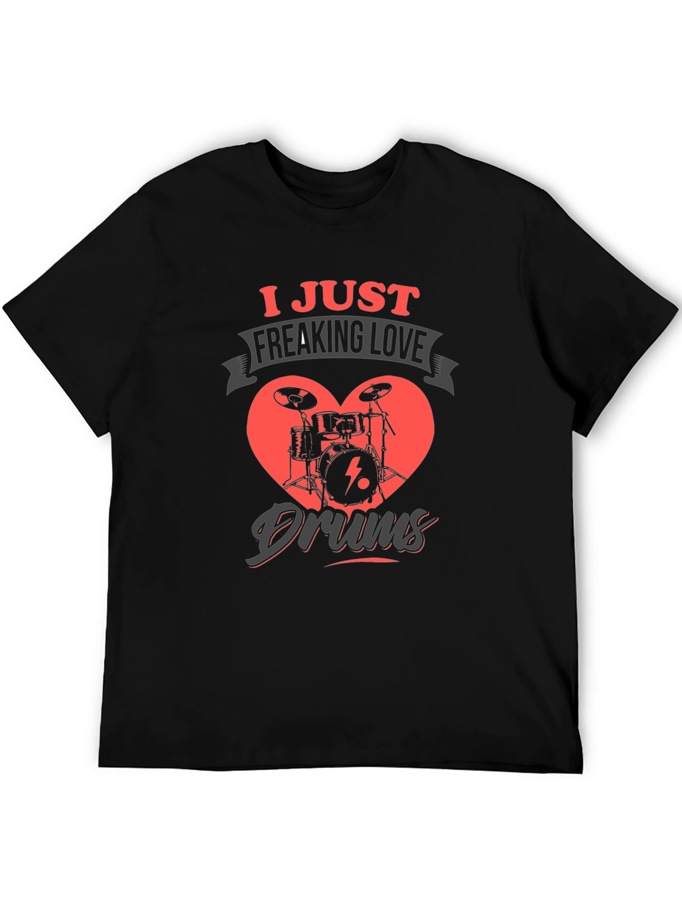 Drum Lover Graphic T-Shirt - Black