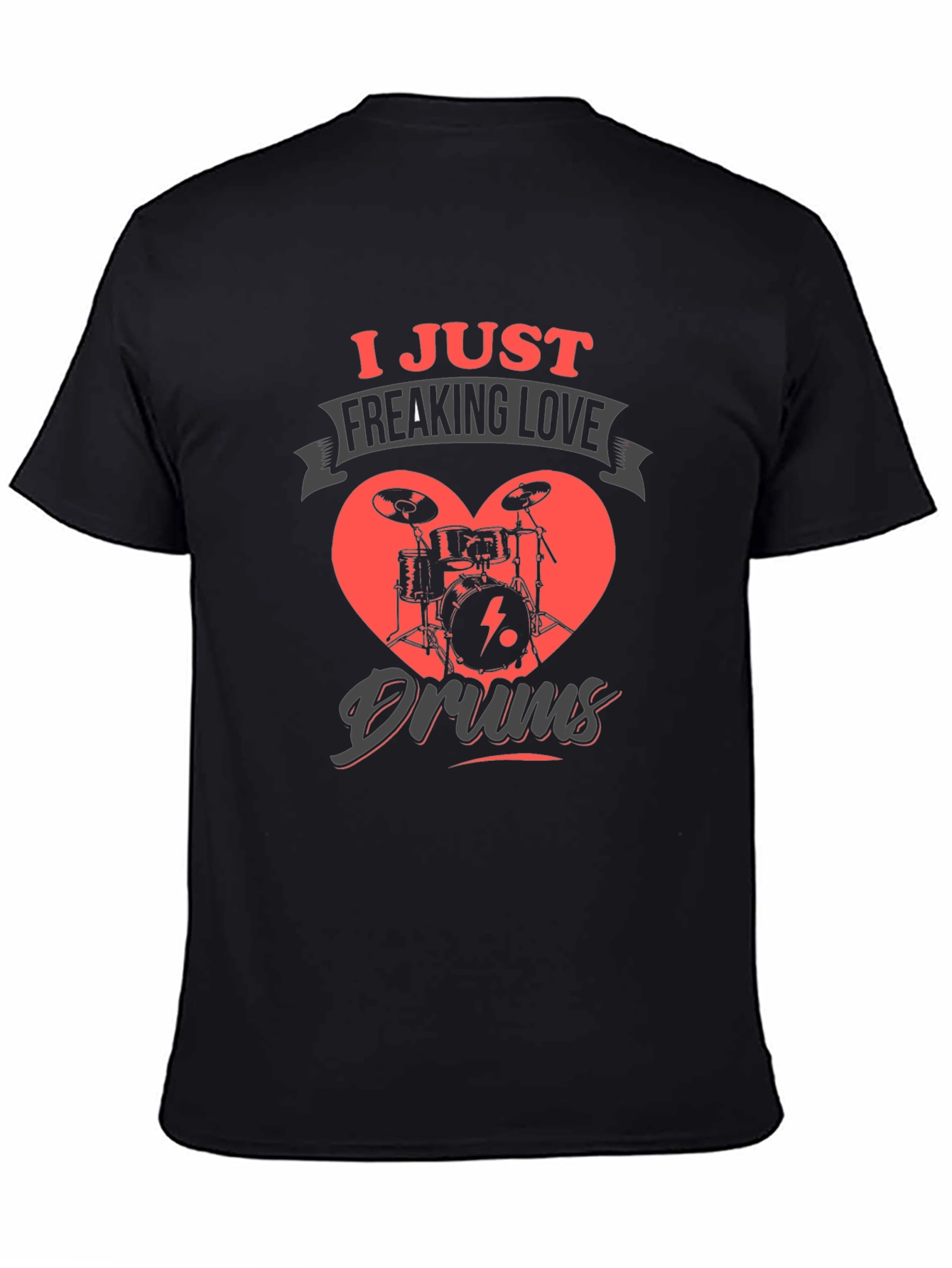 Drum Lover Graphic T-Shirt - Black