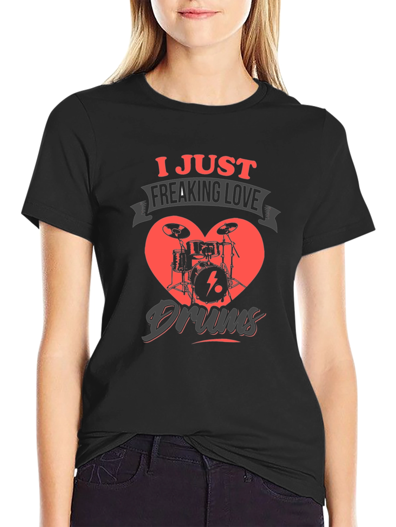 Drum Lover Graphic T-Shirt - Black