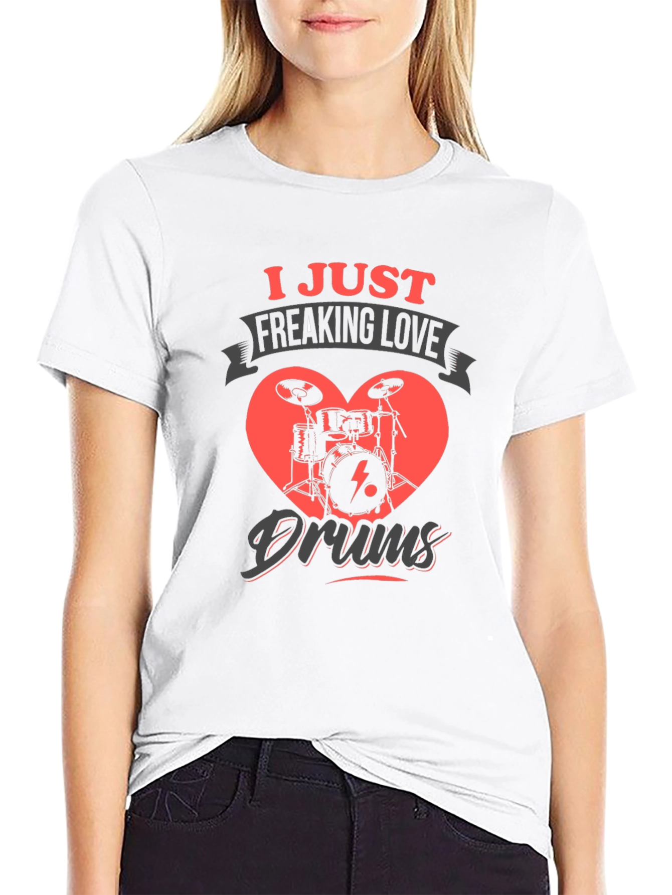 Drum Lover Graphic T-Shirt - Black