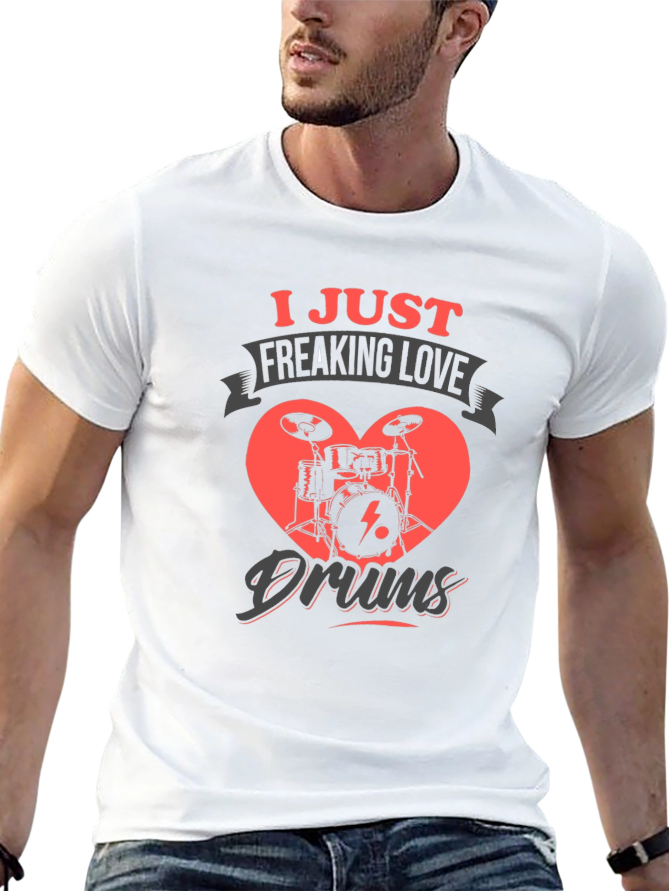 Drum Lover Graphic T-Shirt - Black