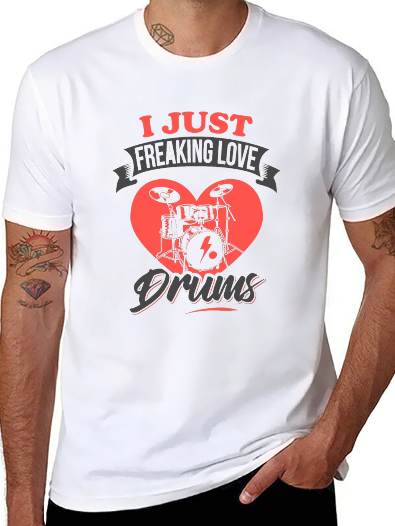 Drum Lover Graphic T-Shirt - Black