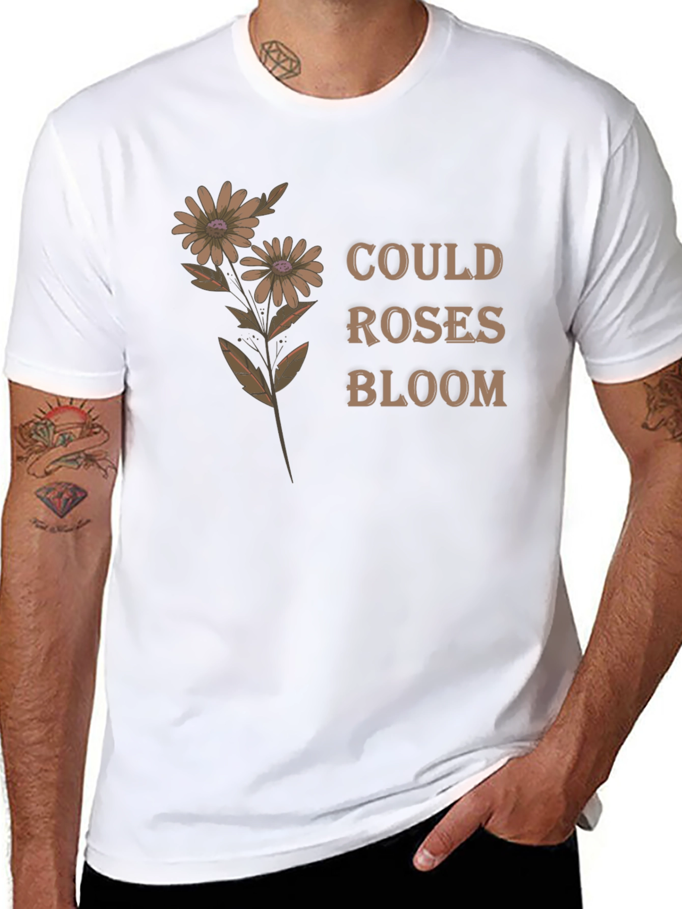 Floral Graphic Tee - Could Roses Bloom