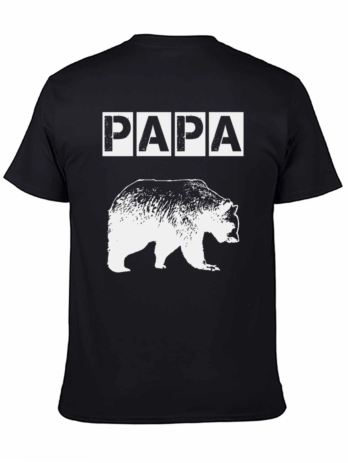 Papa Bear Graphic T-Shirt - Black Cotton Tee