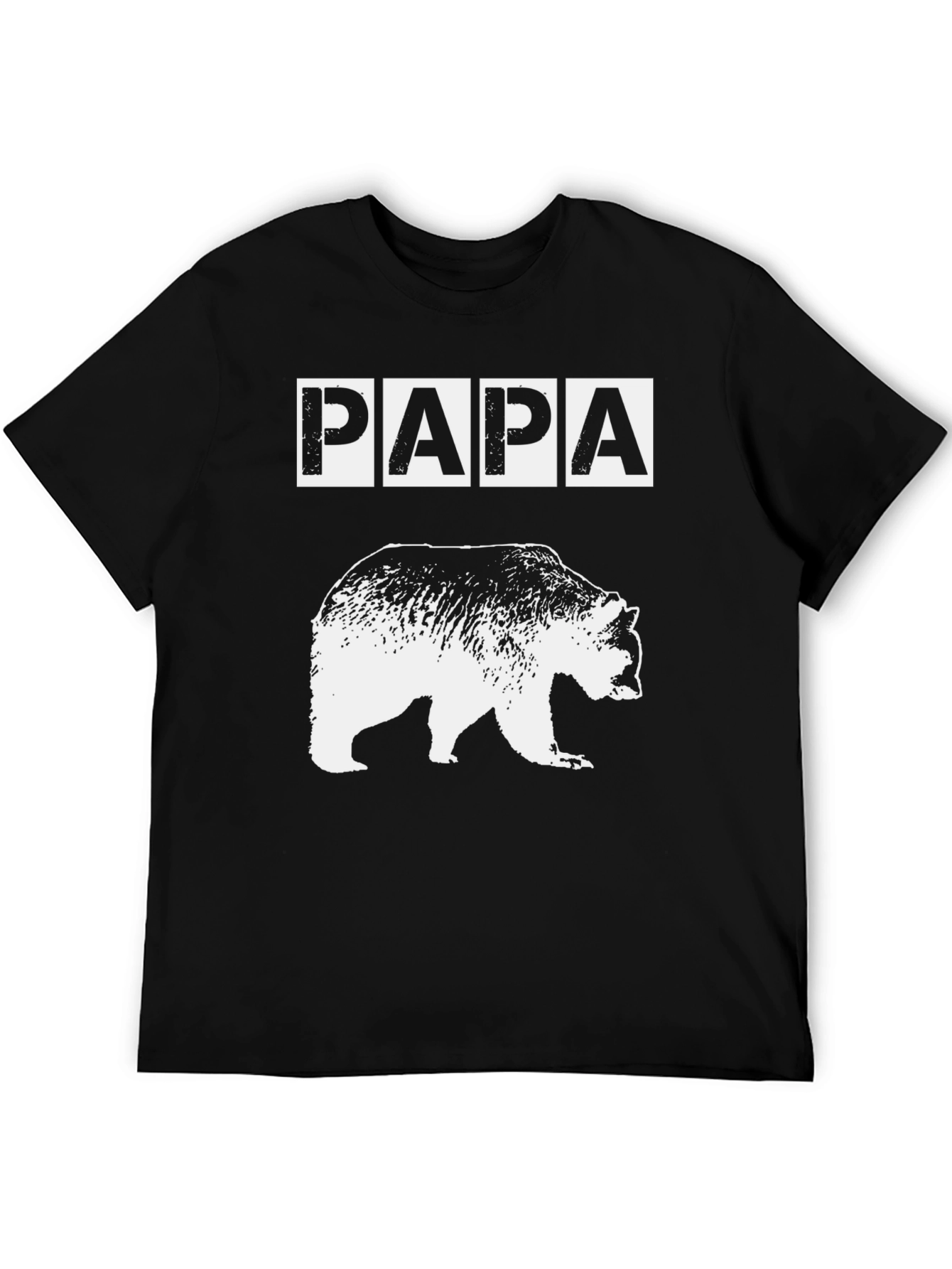 Papa Bear Graphic T-Shirt - Black Cotton Tee