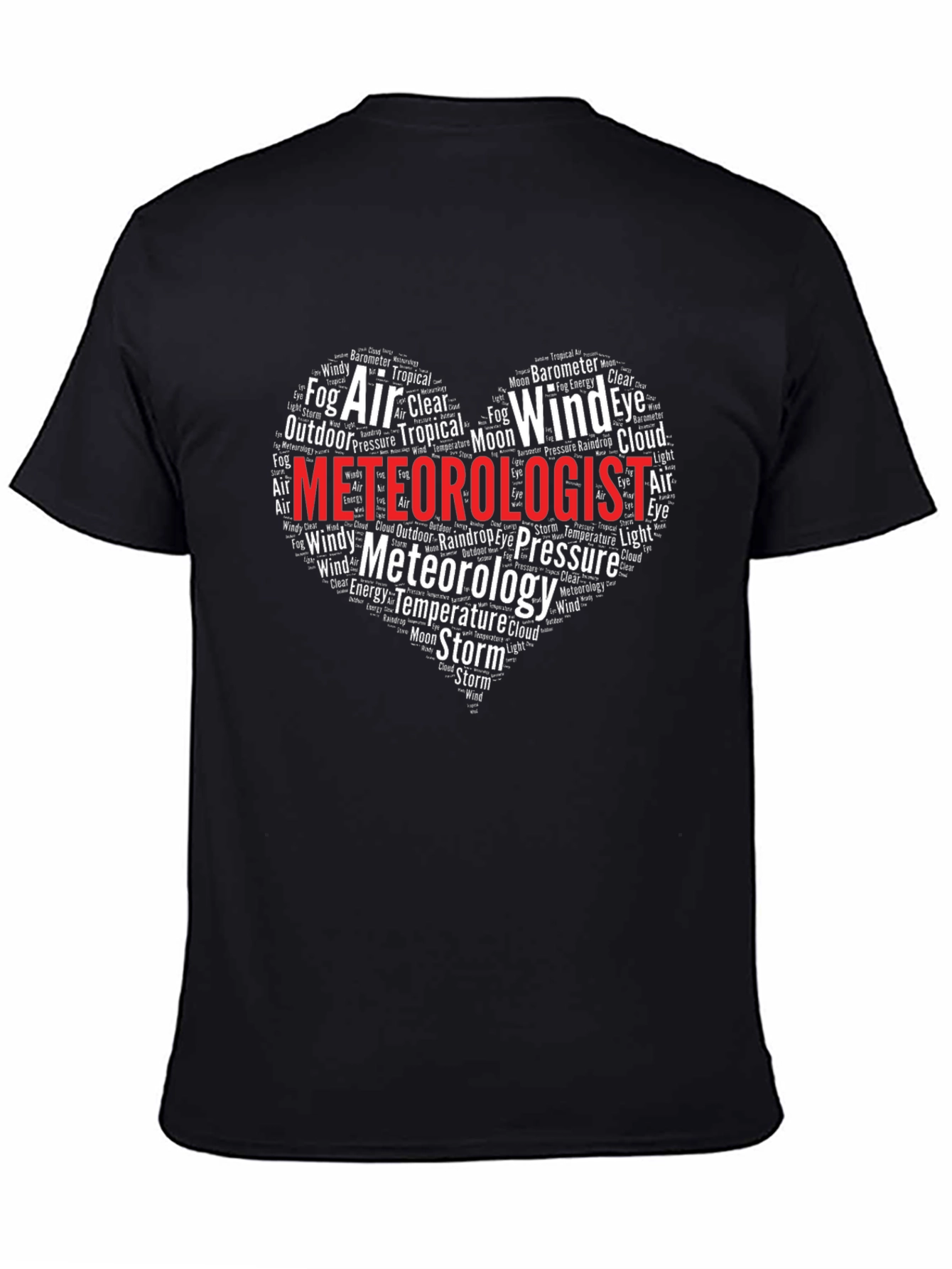 Meteorologist Heart Word Cloud T-Shirt