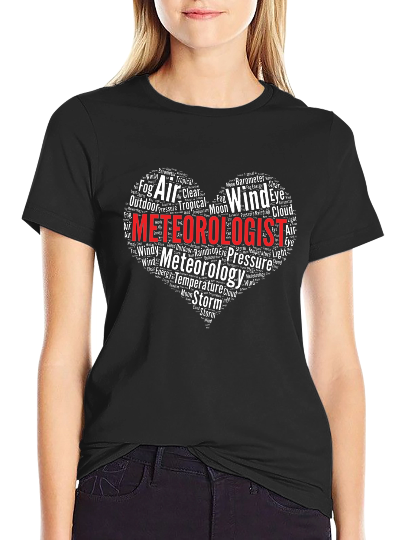 Meteorologist Heart Word Cloud T-Shirt