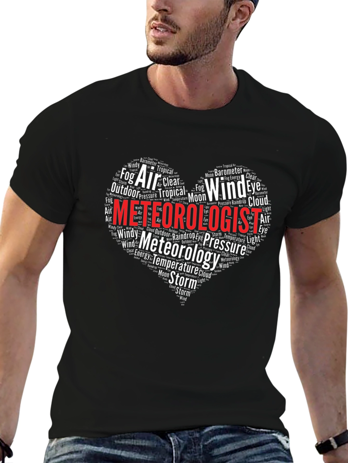 Meteorologist Heart Word Cloud T-Shirt