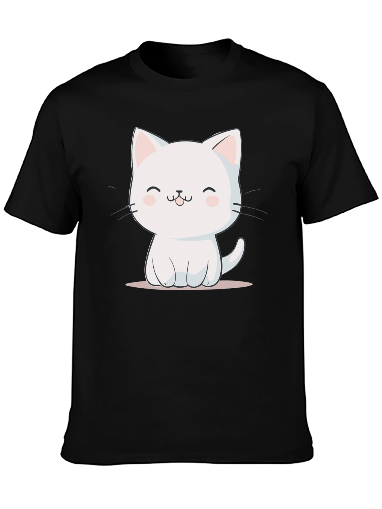 Cute Cat Graphic T-Shirt - Black