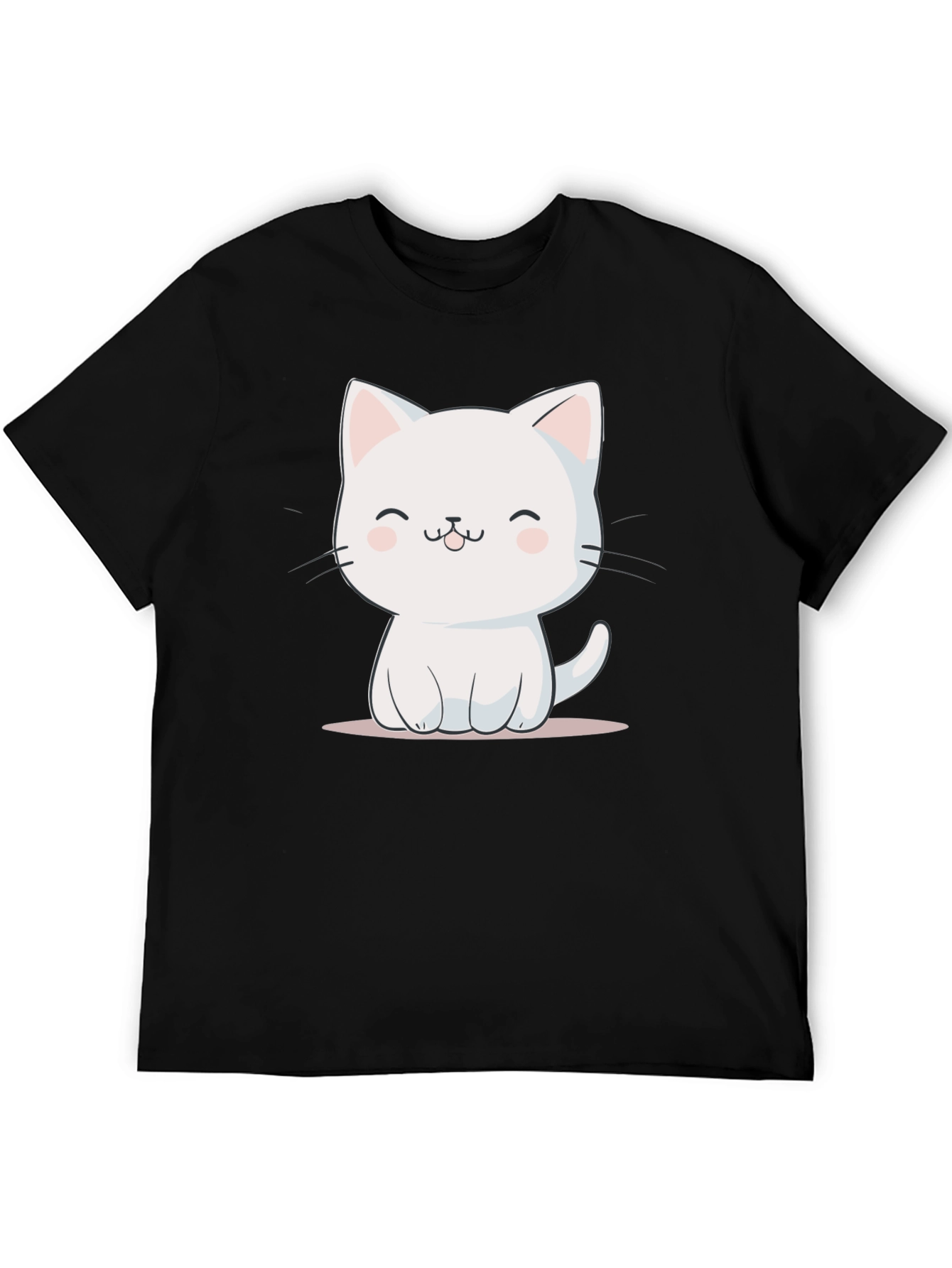 Cute Cat Graphic T-Shirt - Black