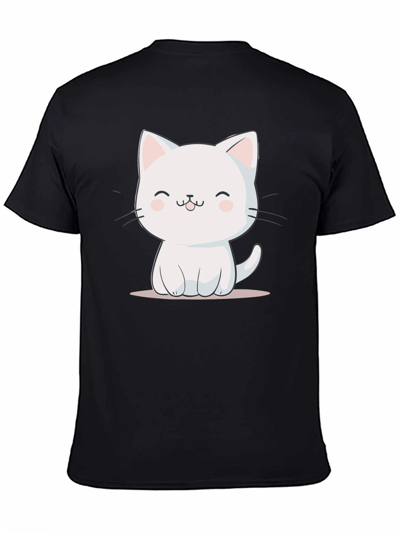 Cute Cat Graphic T-Shirt - Black