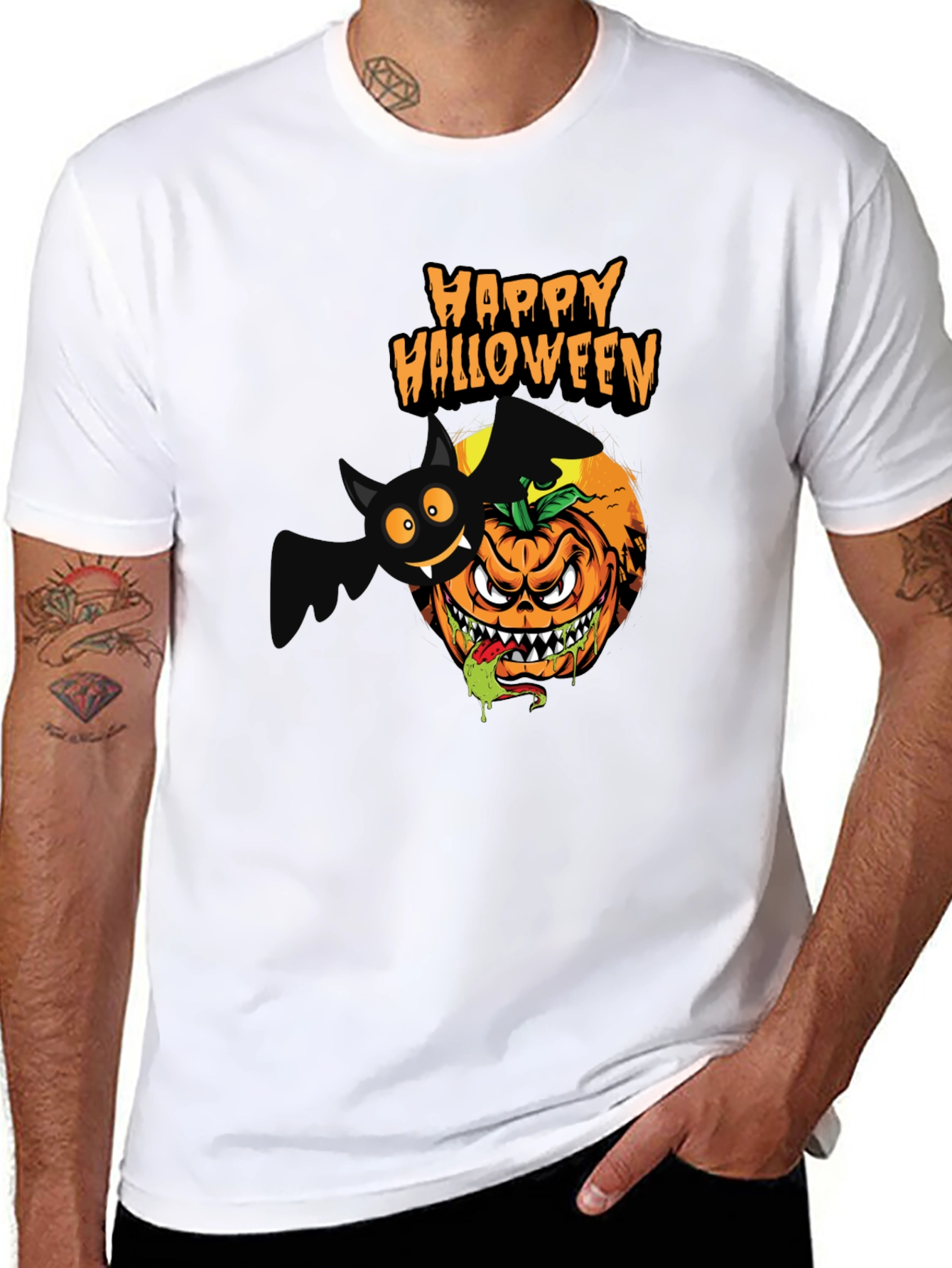 Halloween Pumpkin Bat T-Shirt