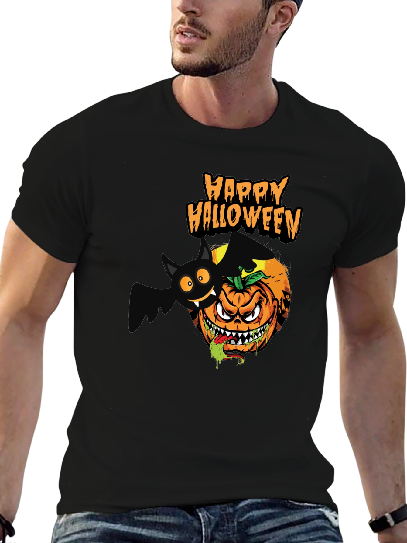 Halloween Pumpkin Bat T-Shirt