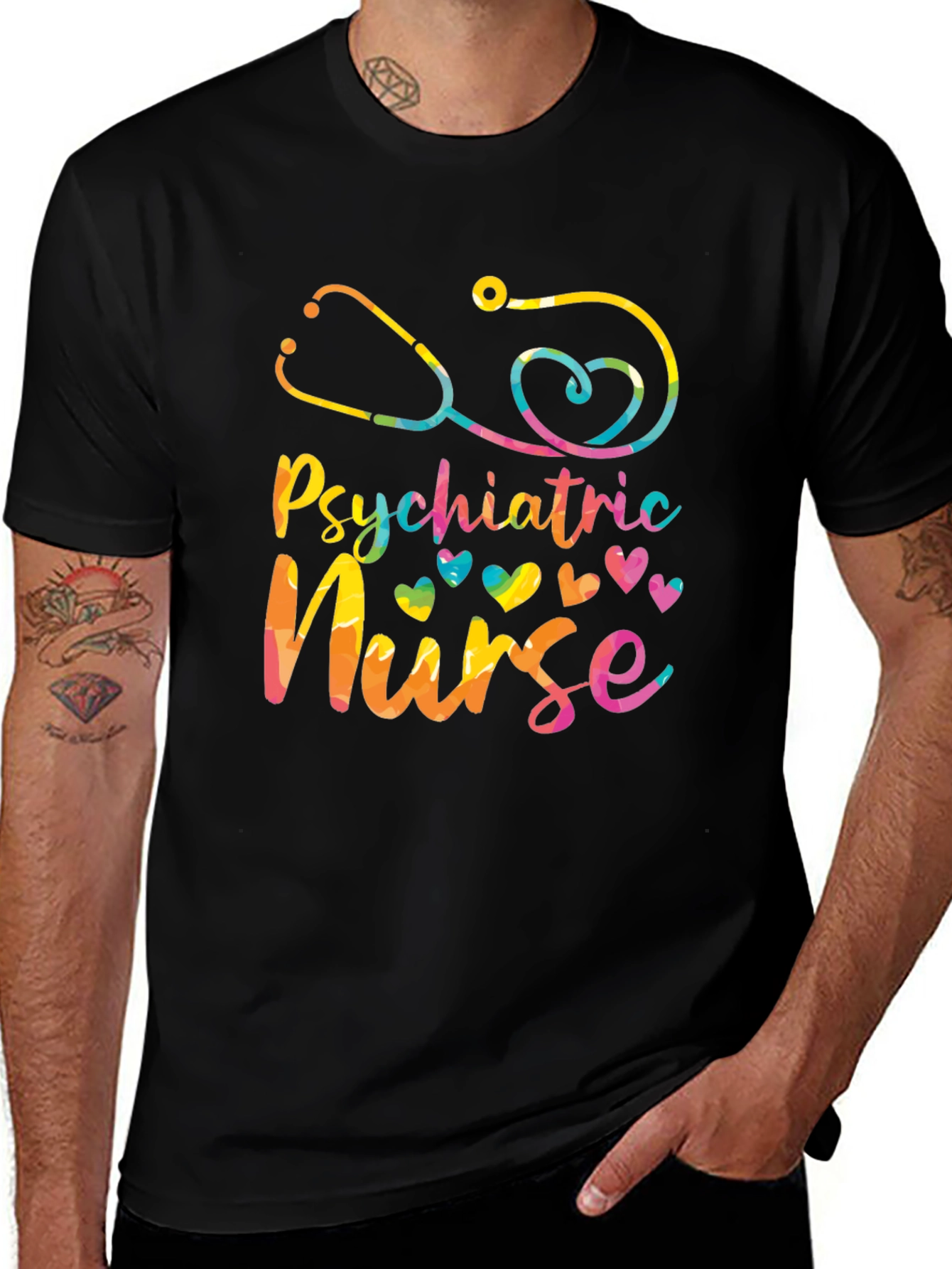 Psychiatric Nurse Tie Dye Graphic Tee