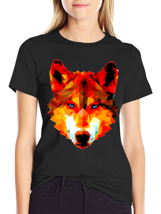 Geometric Wolf Head Graphic Tee