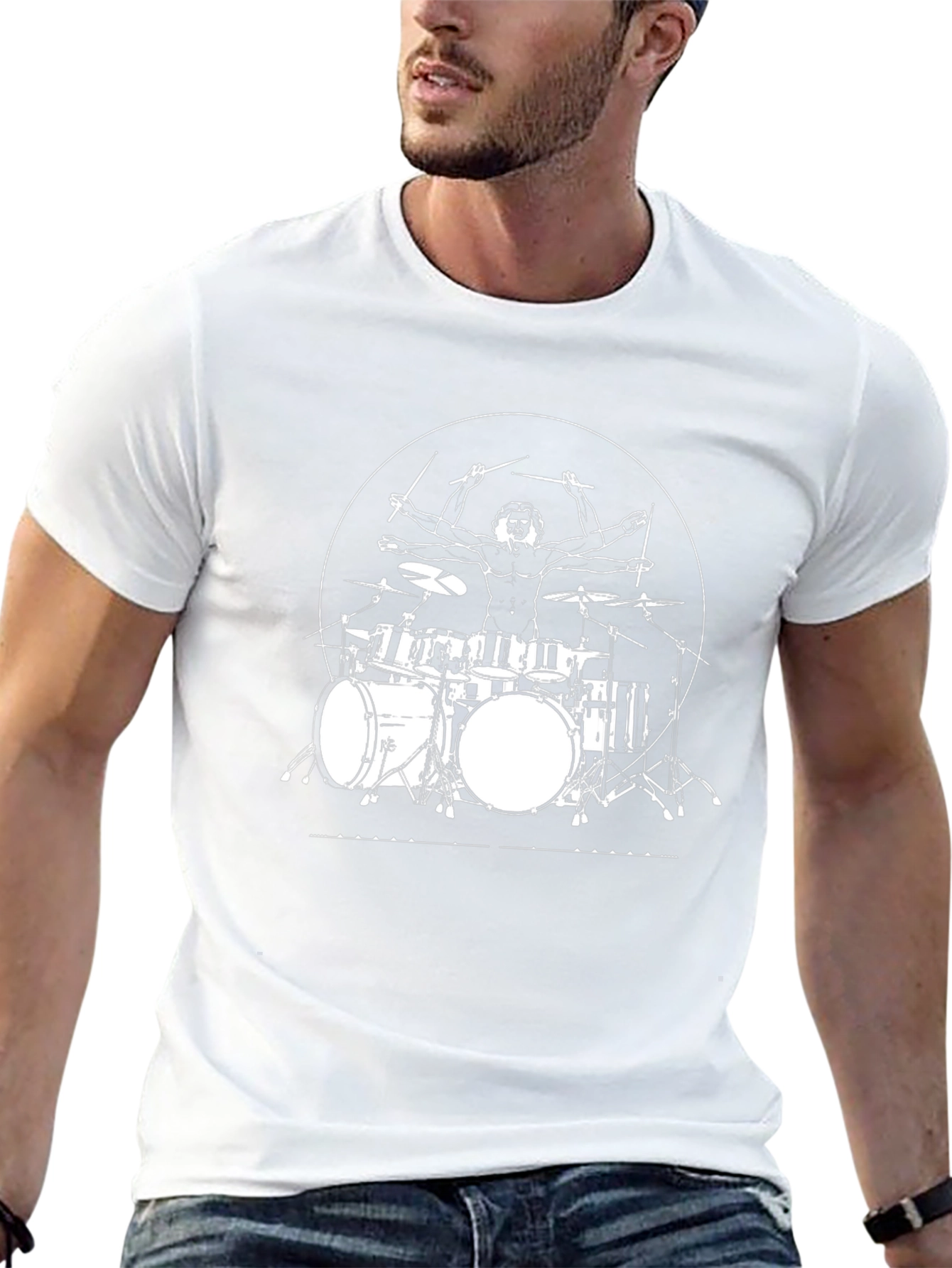 Drummer Man T-Shirt - Vitruvian Drummer