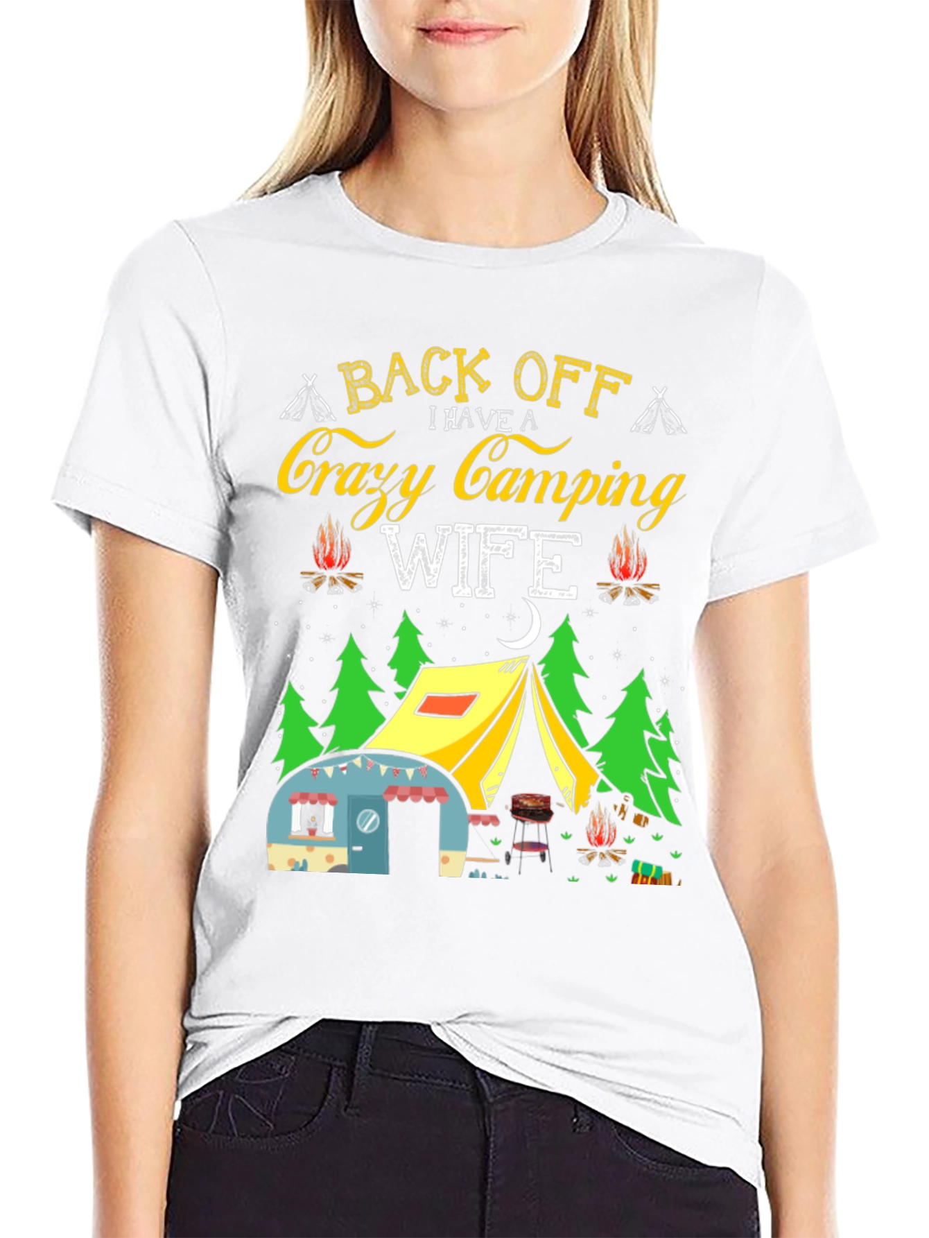 Crazy Camping Wife T-Shirt - Back Off