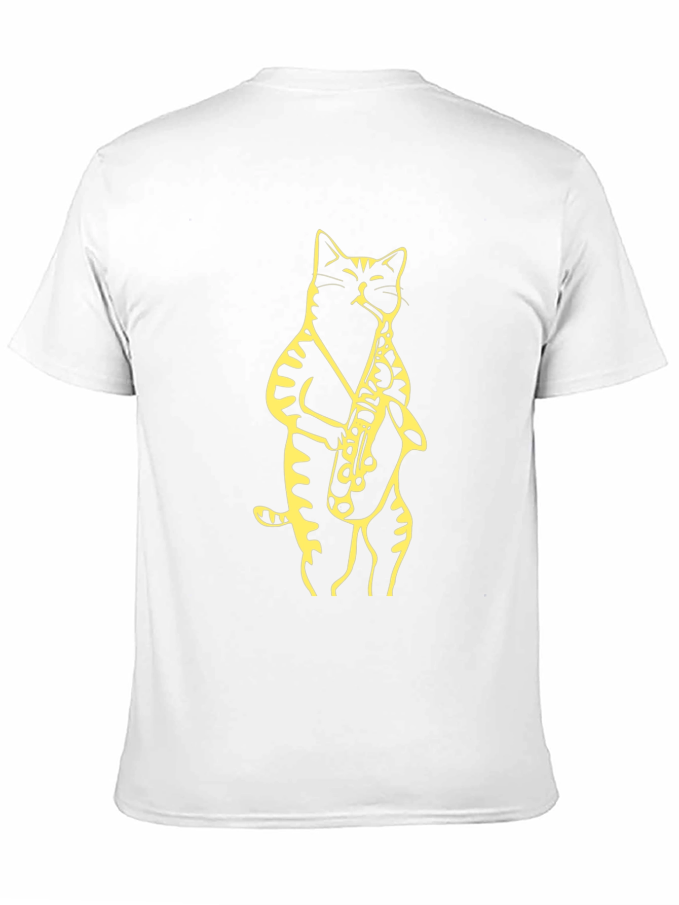 Cat Saxophone Black T-Shirt - Cool Musician Tee