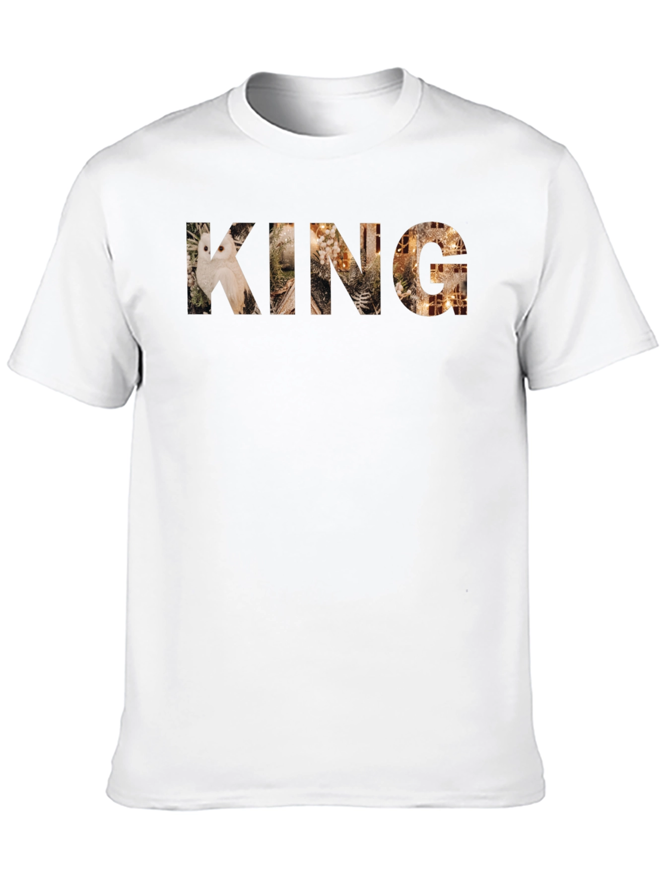 King Patterned Mens Black T-Shirt
