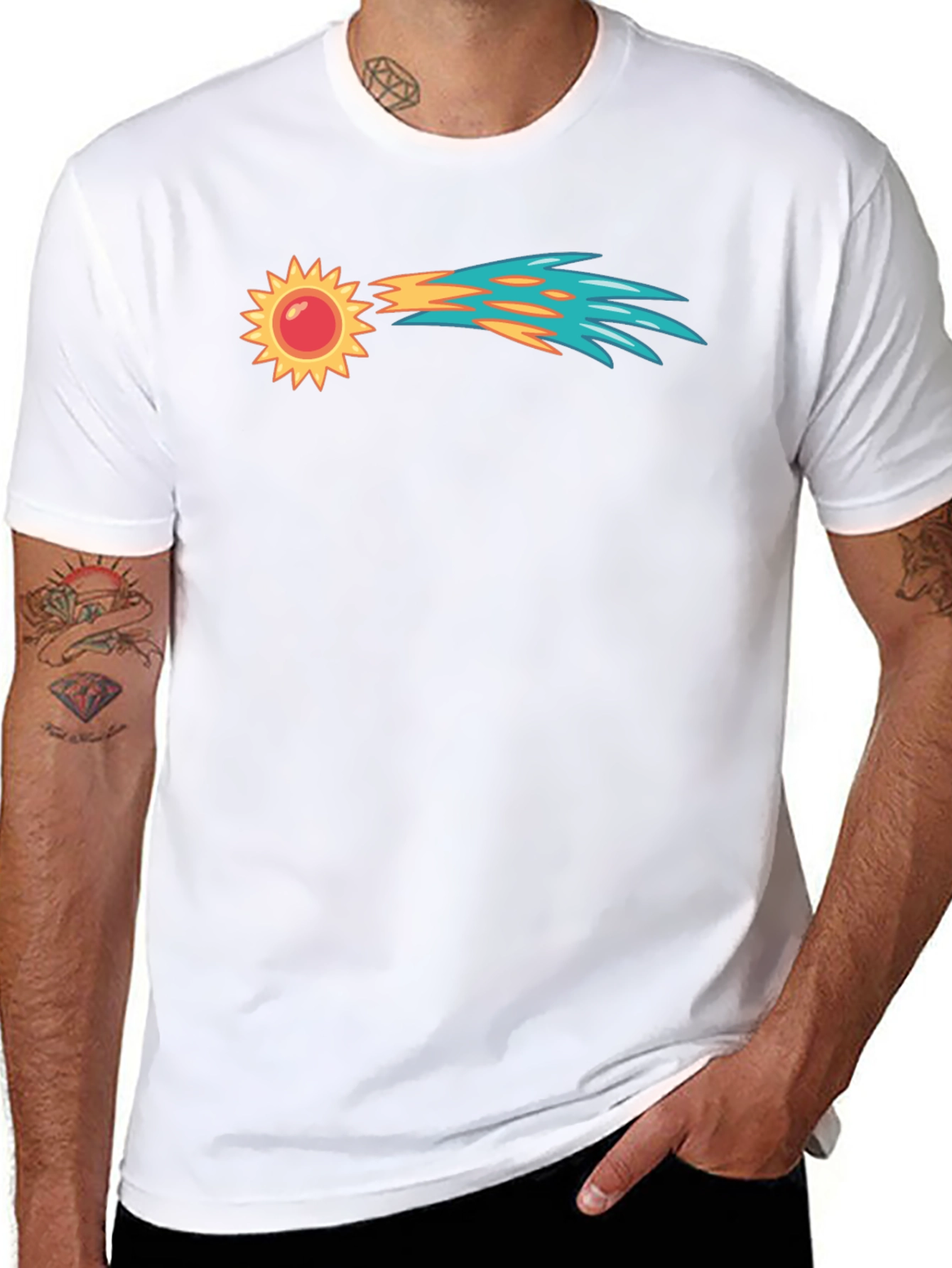 Sun Comet Graphic T-Shirt - Unique Design