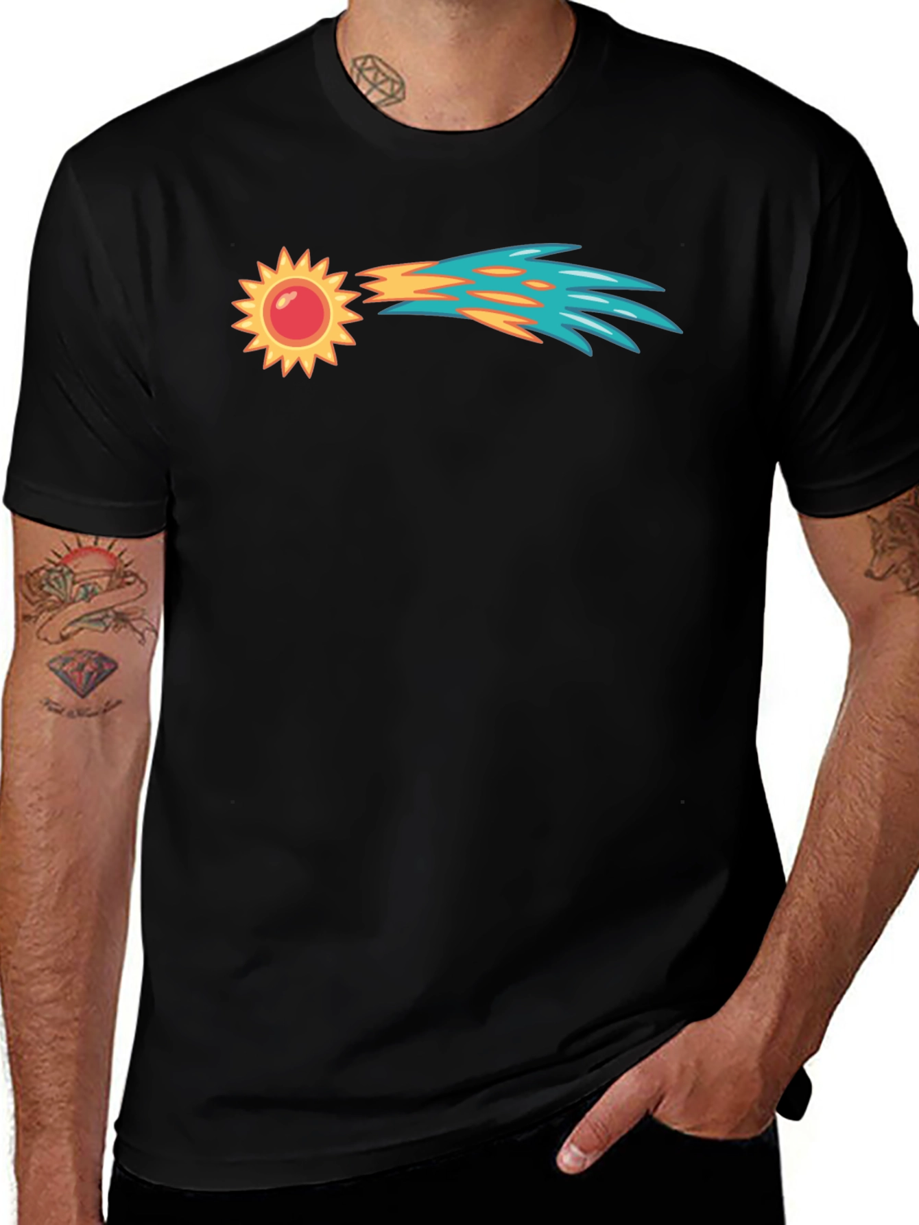 Sun Comet Graphic T-Shirt - Unique Design