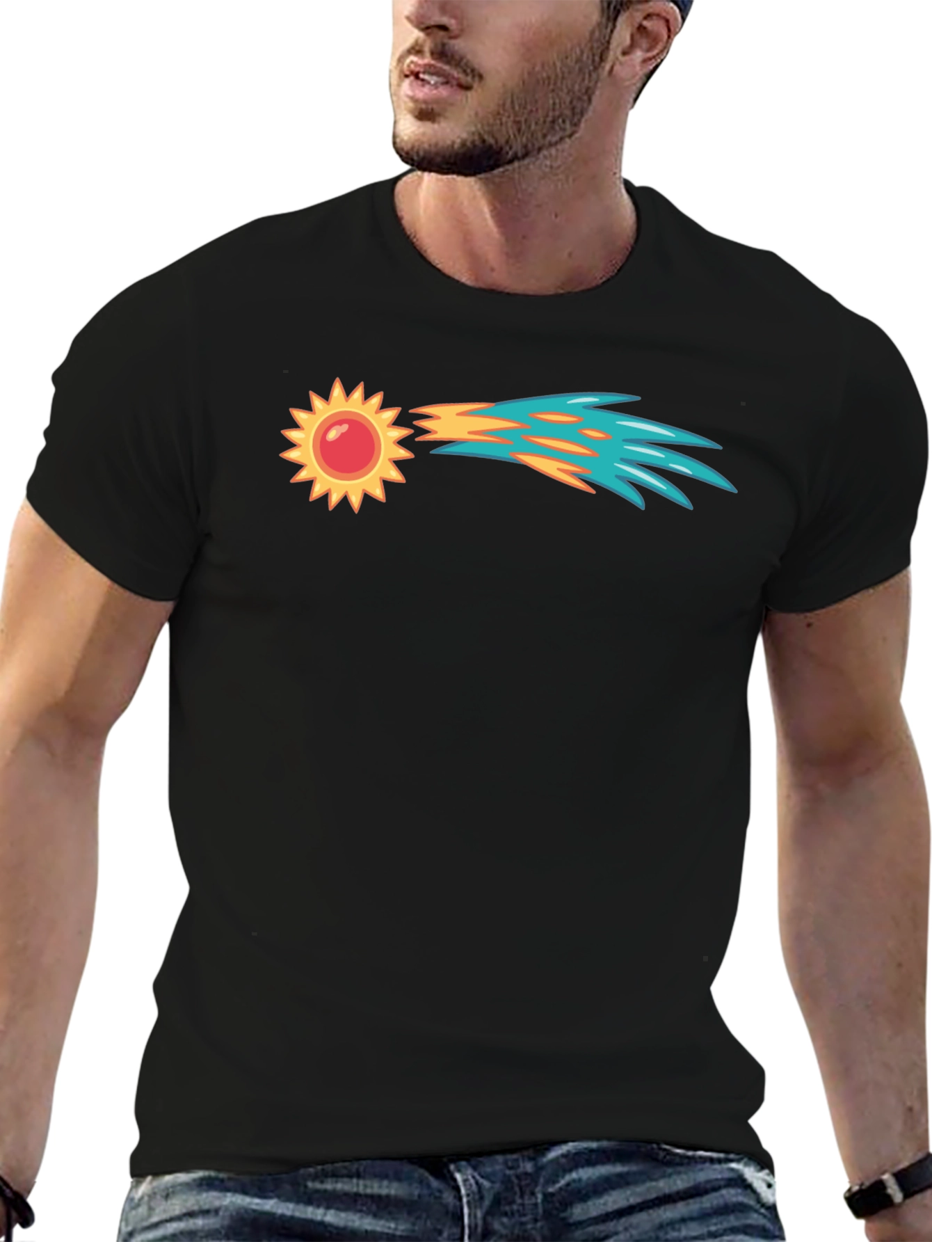 Sun Comet Graphic T-Shirt - Unique Design