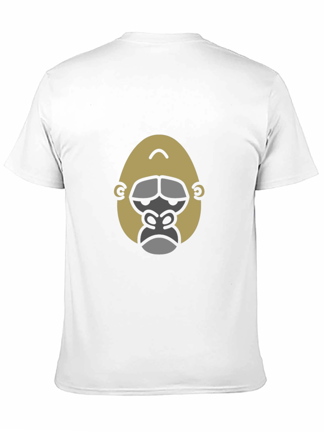 Cool Gorilla Face Graphic Print Black T-Shirt