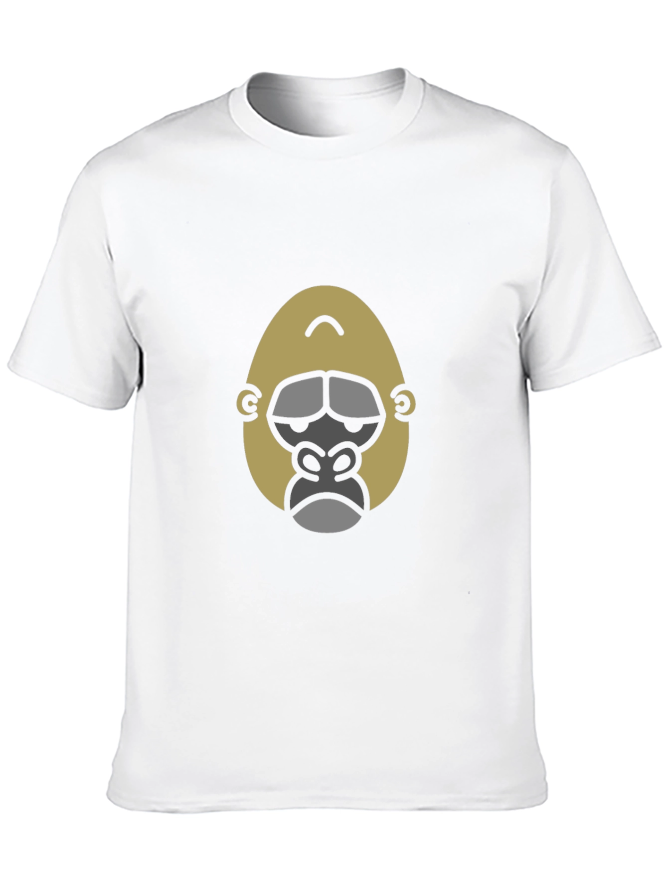 Cool Gorilla Face Graphic Print Black T-Shirt