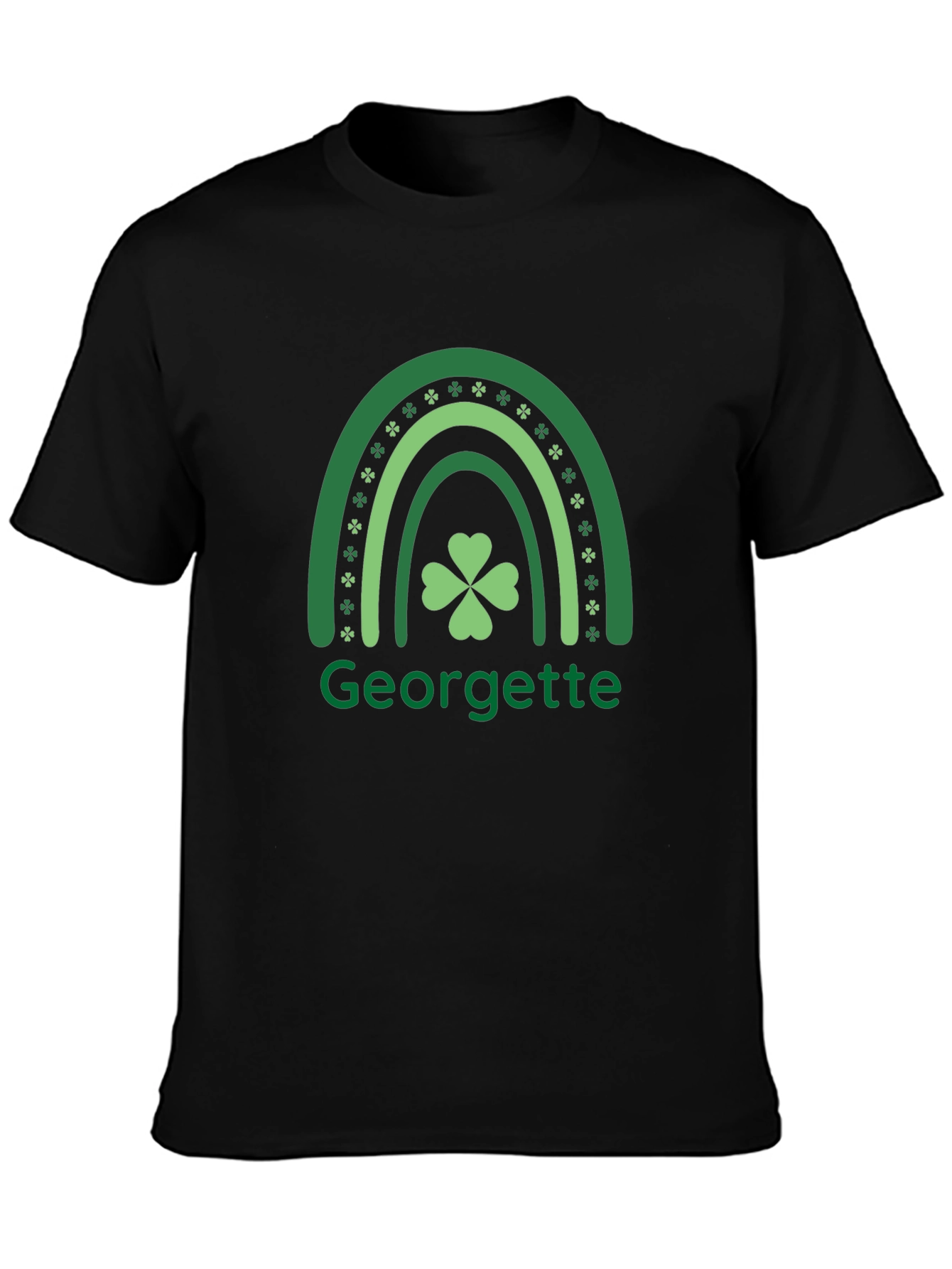 Georgette St. Patricks Day Rainbow Clover T-Shirt